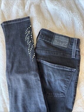 Levi's Black Skinny Jeans with Rhinestone Accent